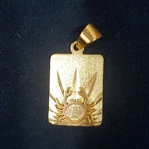 14k Gold Cancer Pendent
